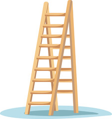 Free vector icon illustration wooden ladder isolated on white background