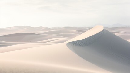 Fototapeta na wymiar White Sand Dunes in the Desert. Designed using Generative AI