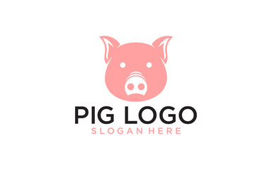 Pig head animal logo design