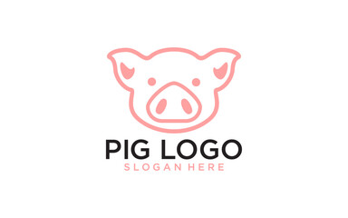 Pig head animal logo design