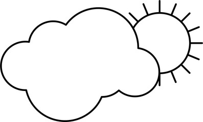 Cloud and Sun Icon Outline