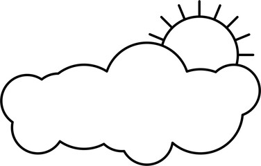 Cloud and Sun Icon Outline