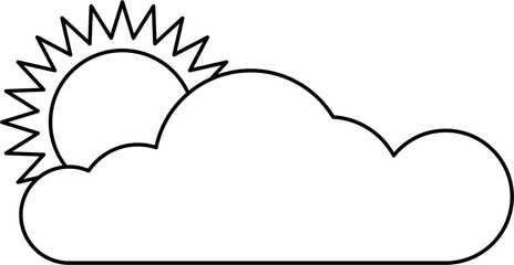 Cloud and Sun Icon Outline