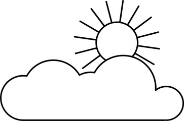 Cloud and Sun Icon Outline