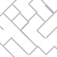 3d seamless cubes pattern. White ceramic tile background. Abstract square mosaic.