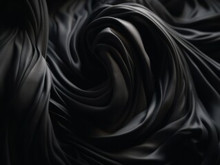 Black abstract background luxury cloth elegant fabric for background created with Generative AI technology.