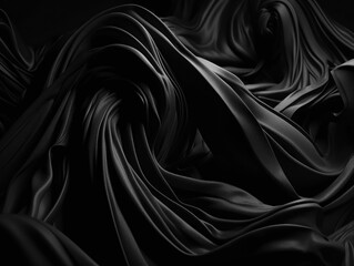 Obraz premium Black abstract background luxury cloth elegant fabric for background created with Generative AI technology.