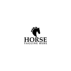 Horse logo template isolated on white background