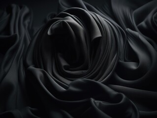 Black abstract background luxury cloth elegant fabric for background created with Generative AI technology.