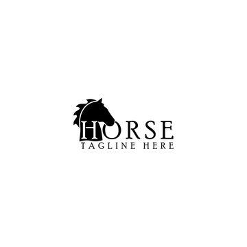 Horse logo template isolated on white background