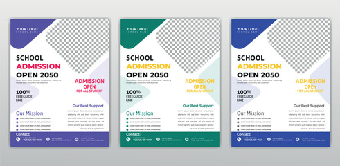 School admission flyer design, kids education leaflet brochure, cover layout School Admission Open Flyer Design Template Vector Education Center poster, Kids Education Flyer Template. for social media