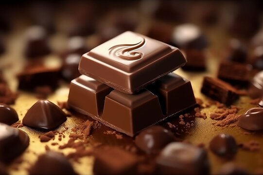 美味しそうなチョコレートのクローズアップ,Generative AI AI画像