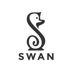 swan logo inside the letter S