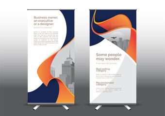 RollUp template vector illustration, Designed for style applied to the expo. Publicity banners, business model vertical.	