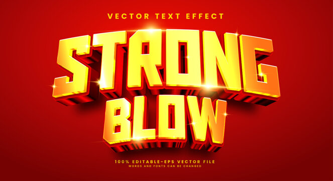 Red strong blow editable text style effect. Vector text effect, with luxury concept.