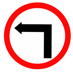 sign icon turn left