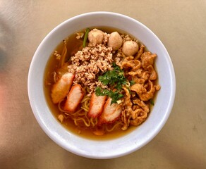 Pork Noodles in Clear Soup.