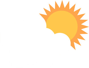 Cloud and Sun Icon Illustration