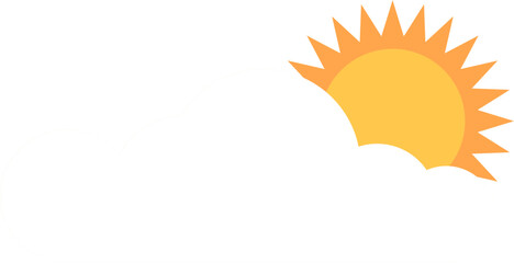 Cloud and Sun Icon Illustration