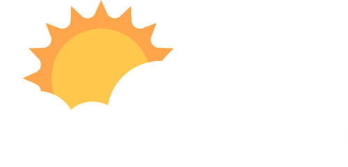 Cloud and Sun Icon Illustration