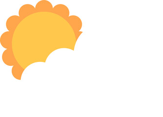 Cloud and Sun Icon Illustration