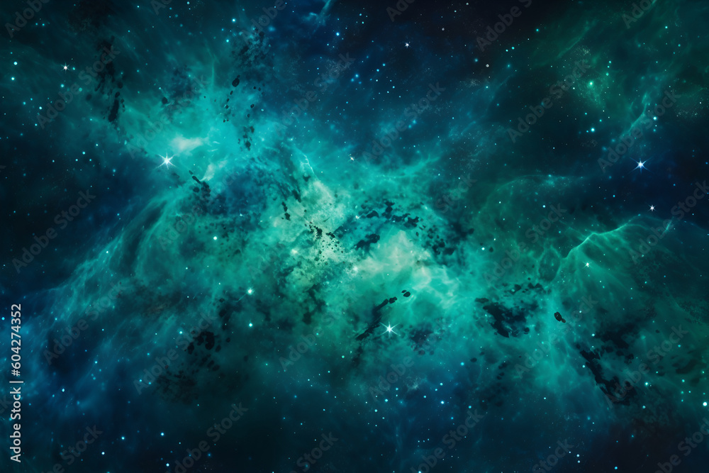Wall mural space background with realistic nebula and shining stars. cosmos with stardust and milky way. magic 