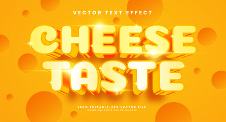 Yellow cheese taste editable text style effect. Vector text effect, with luxury concept.
