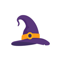 Witch's hat. Magic hat. The costume adorns the little wizard's head at a Halloween party.