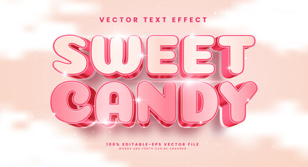 Pink sweet candy editable text style effect. Vector text effect, with luxury concept.