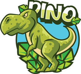 Fototapeta premium Cute Dinosaur mascot vector