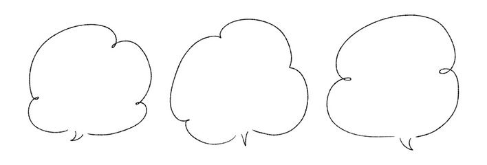 ペンの手描き吹き出しセット_黒