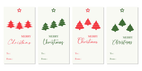 Merry Christmas tags set. Christmas printable gift tags.
