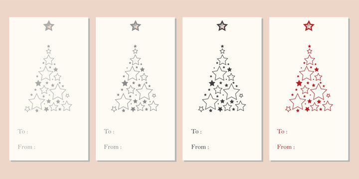 Merry Christmas tags set. Christmas printable gift tags.