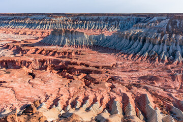 Yangykala Canyon in the Balkan region, Turkmenistan. Also known as Fiery Fortress and Crocodile's Mouth.