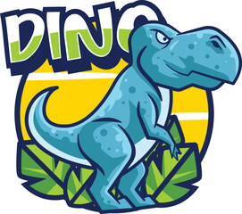 Cute Dinosaur mascot vector