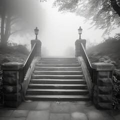 Stairs that lead to the foggy unknown