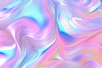 Texture de feuille arc-en-ciel irisée à la mode sans couture. Motif de fond en marbre licorne pastel holographique doux. Illustration de tourbillon abstrait flou nacré moderne. Ai générative 