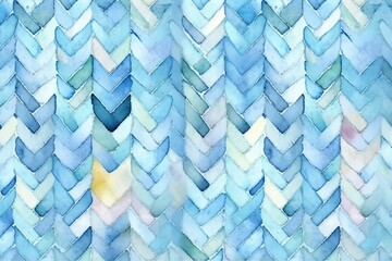 Motif de tissu &agrave; chevrons ou &agrave; chevrons bleu pastel clair aquarelle peint &agrave; la main ludique. Ai g&eacute;n&eacute;rative 