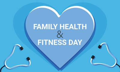 National Family health and fitness day. background, banner, card, poster, template. Vector illustration.