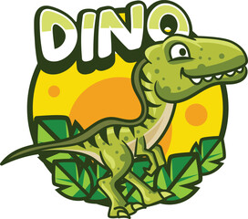 Cute Dinosaur mascot vector