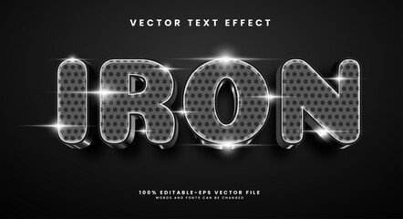 Iron editable text style effect. Vector text effect, with luxury concept.