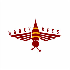 Unique honey bee logo design.