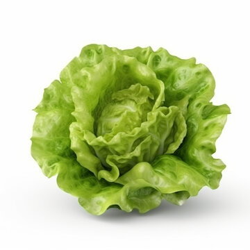 lettuce fresh salad food vegetable cabbage green isolated raw image on white background