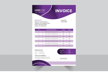 Vector modern invoice design template