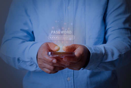 Concept of cyber security, information security and encryption, secure access to user's personal information, secure Internet access, cybersecurity, business technology, password, login, network.