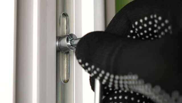 With the help of a hexagon, the pressure of the window sash is adjusted. Maintenance of metal-plastic windows.