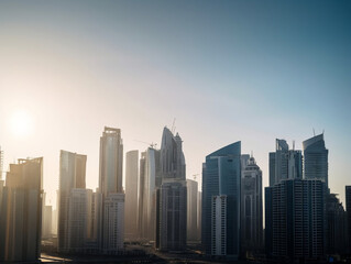 Fototapeta premium Generic metropolitan city in the morning