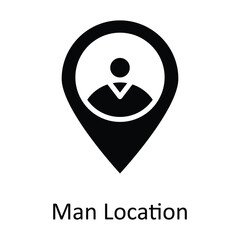 Man Location vector    solid Icon Design illustration. Location and Map Symbol on White background EPS 10 File