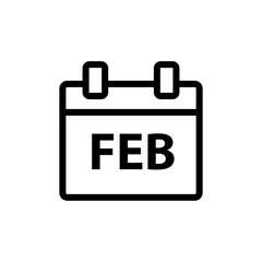 Obraz premium Feb Month Calendar Icon illustration sign design style on white background..eps