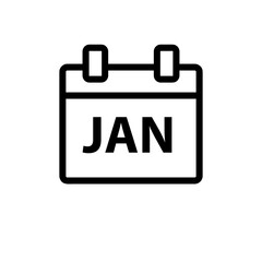 Jan Month Calendar Icon illustration sign design style on white background..eps
